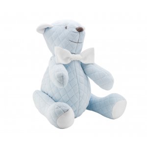 Decorative quilted teddy bear blue