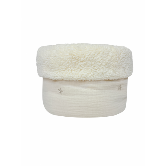 Teddy round quilted basket 