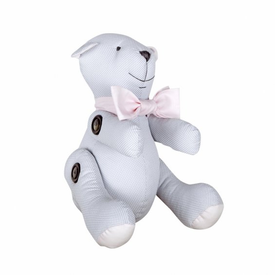 grey baby pink teddy bear