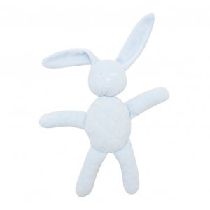 Decorative blue bunny with a rattle