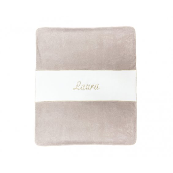 Customized velour beige and gold pillow