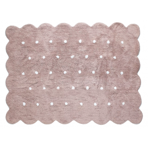 Dirty pink cookie rug with white dots