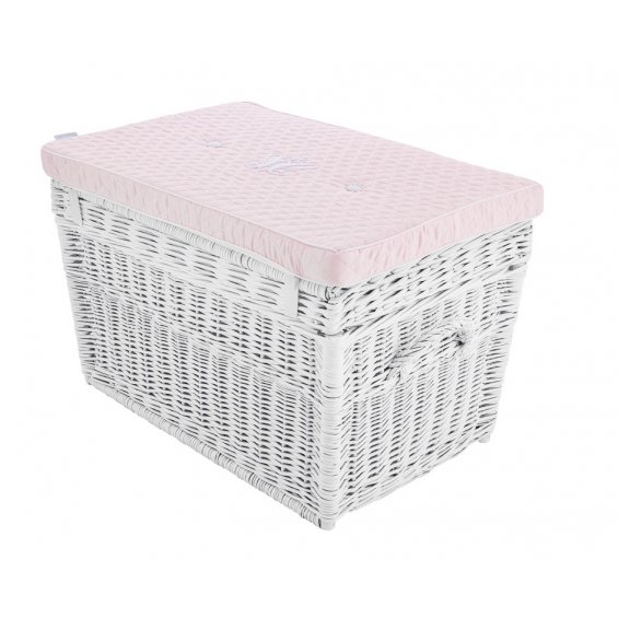 wicker trunk baby pink pillow
