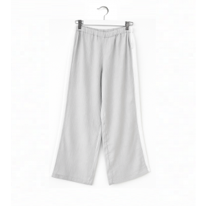 Gray muslin trousers with side stripe
