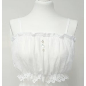 White muslin top with lace