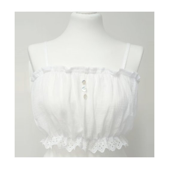 White muslin top with lace