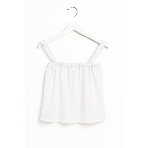 Jersey top with pink polka dots