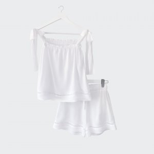 Top and shorts set with hemstitch