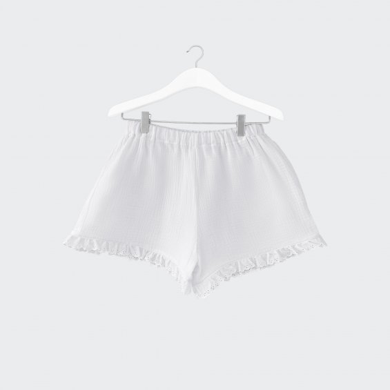 Muslin shorts white