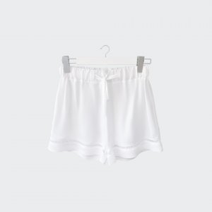 White shorts with hemstitch