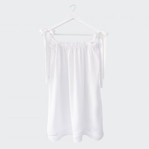 White dress with hemstitch