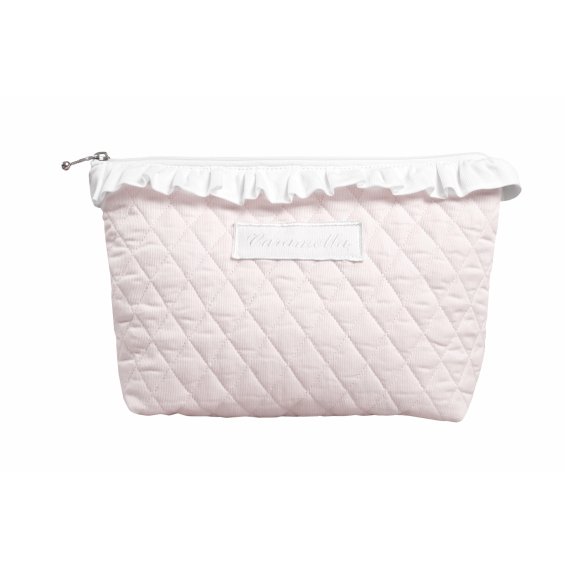 Quilted baby pink beauty case
