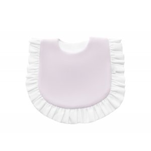 Baby bib with flounce baby pink