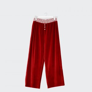 Red velour reindeer trousers 