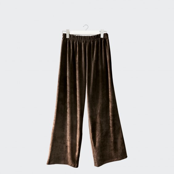 Wide velour trousers brown
