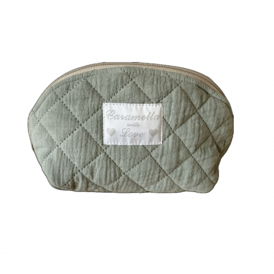 Quilted cosmetic bag pistachio