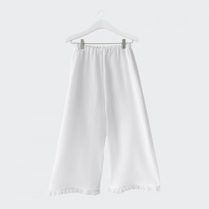 Muslin culotte trousers white
