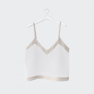 Muslin top white and beige