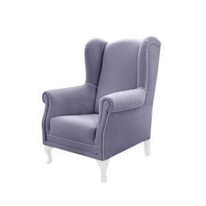 Purple velvet armchair