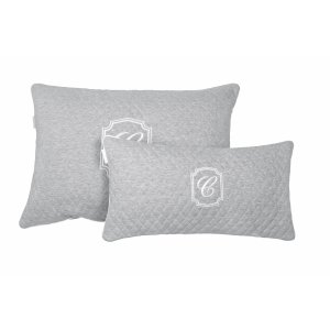 Cambridge quilted rectangular pillows with emblem 