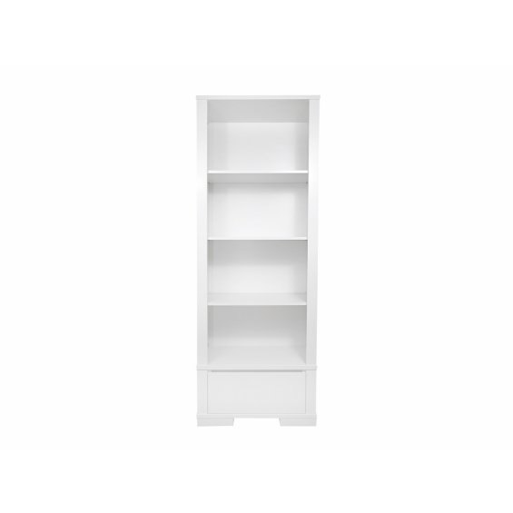 white modern bookshelf