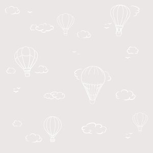 Beige wallpaper with hot air baloons (to size)