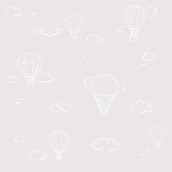 Beige wallpaper with hot air baloons