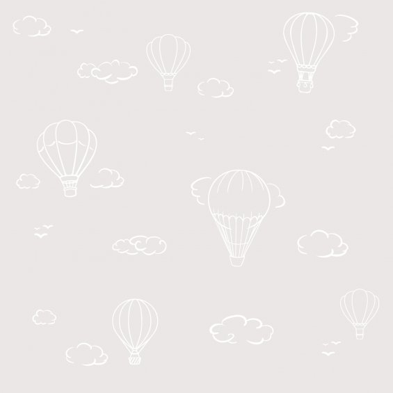 Beige wallpaper with hot air baloons