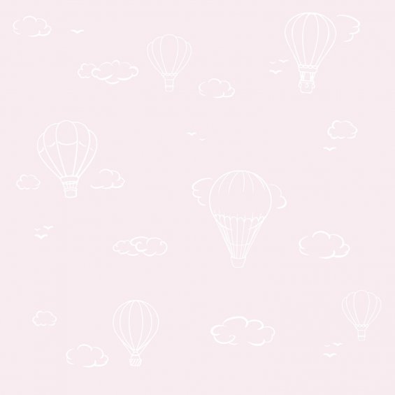 Pink wallpaper with hot air baloons
