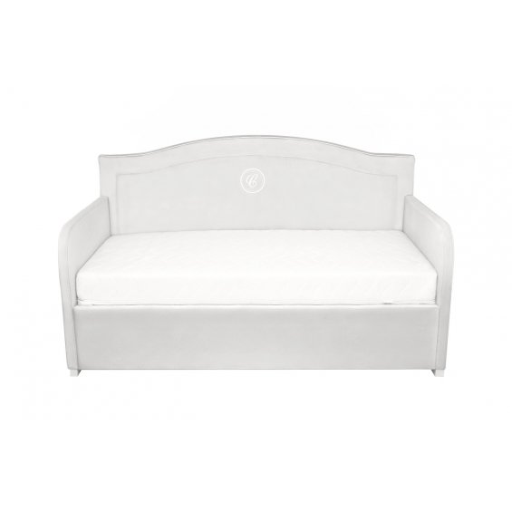 Cosmopolitan upholstered ivory bed