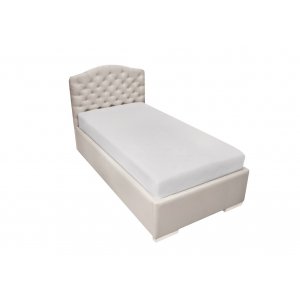 Chesterfield upholstered beige bed