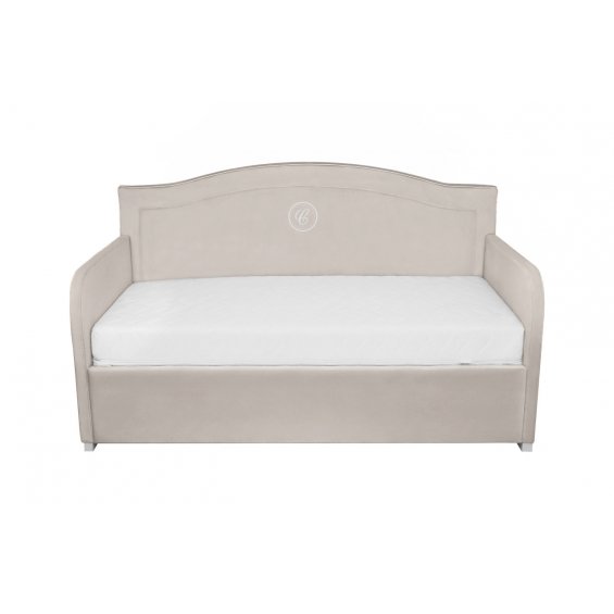 Cosmopolitan upholstered beige bed