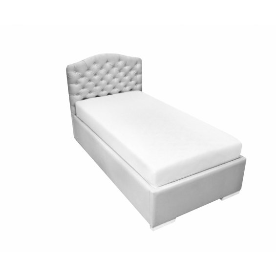 Chesterfield upholstered grey bed