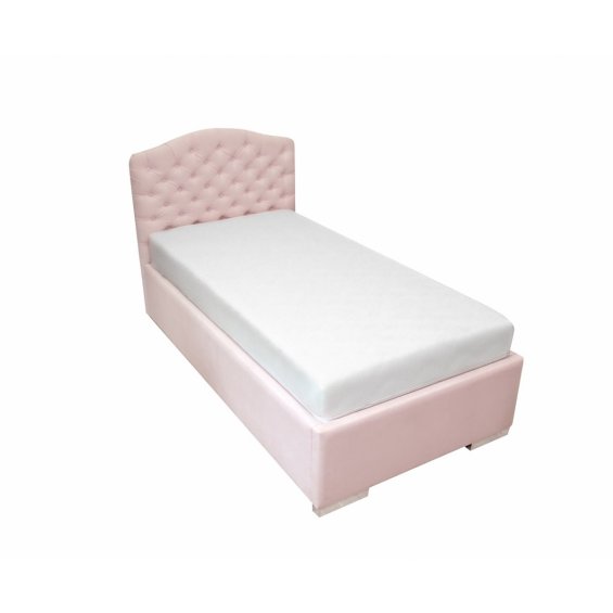 Chesterfield upholstered pink bed