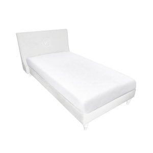 Classic upholstered ivory bed
