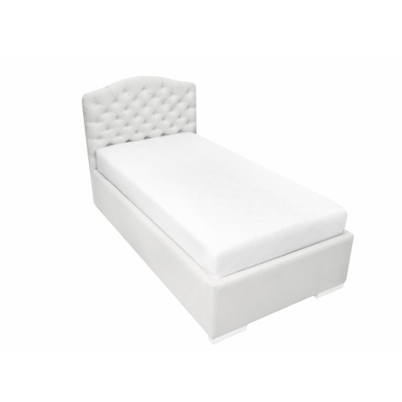Chesterfield upholstered ivory bed