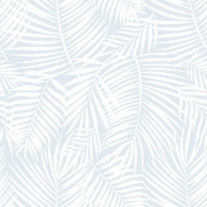 Blue wallpaper with palm leaves (to size)