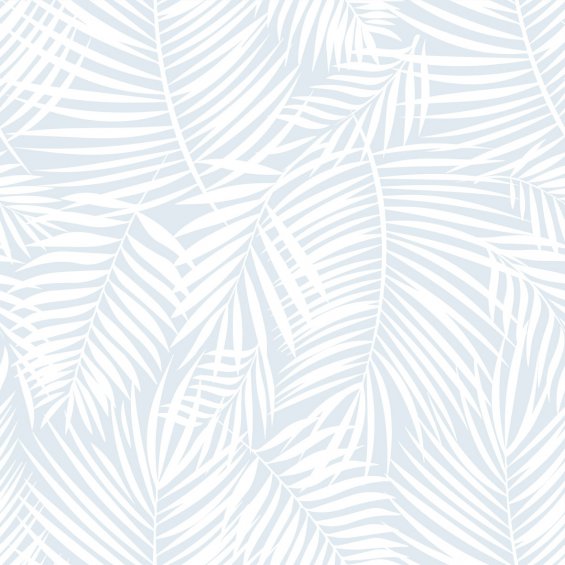 Blue wallpaper with palm leaves