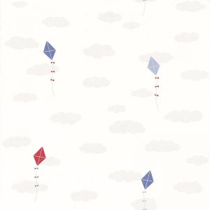 White wallpaper with kites