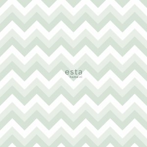 Wallpaper with mint and white chevron