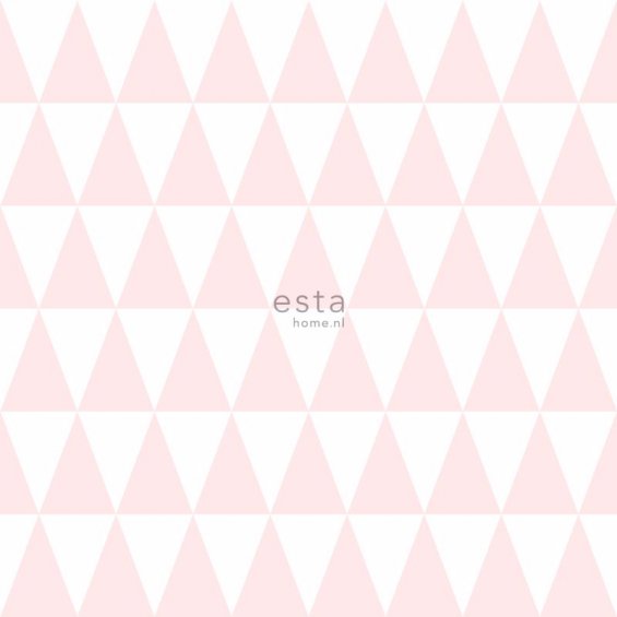Wallpaper with pink and white triangles