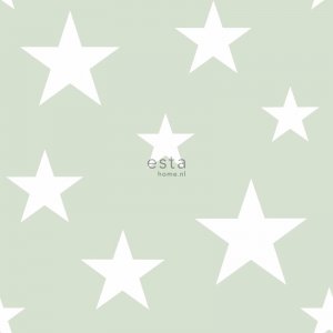 Mint wallpaper with white stars