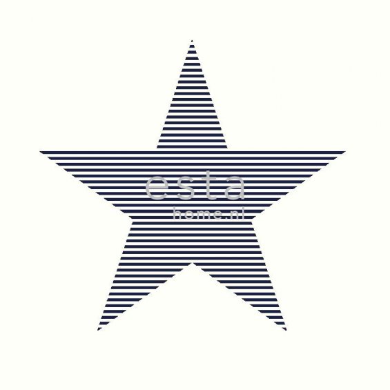 White wallpaper with navy blue striped stars