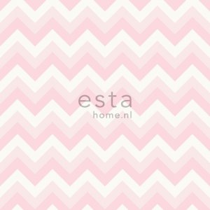 Wallpaper with pink and white chevron