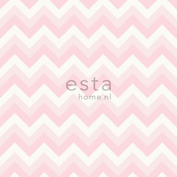 Wallpaper with pink and white chevron