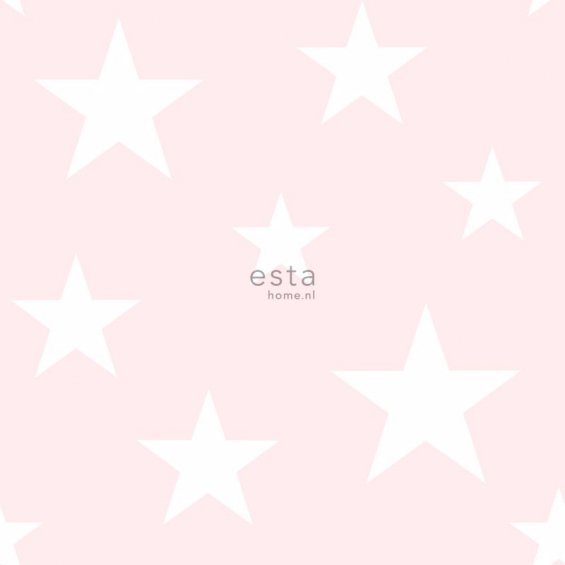 Pink wallpaper with white stars
