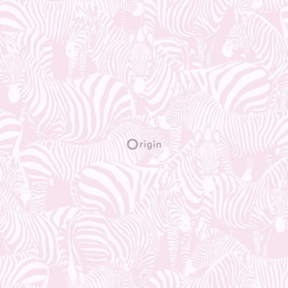 Wallpaper with light pink zebras