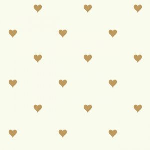 White wallpaper with yellow hearts