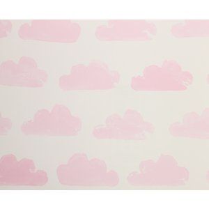 White wallpaper with pink clouds