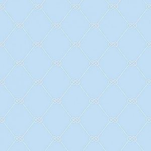 Marine wallpaper with a sailing rope motif on azure background